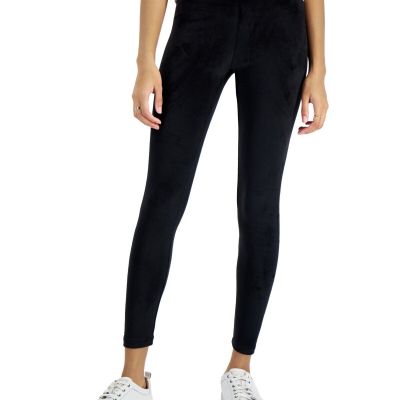 PLANET GOLD Juniors' High Rise Velour Leggings  Color Black Size M Style BBJN129